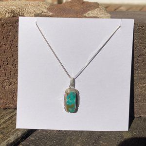 Sterling Silver and Turquoise Pendent Necklace